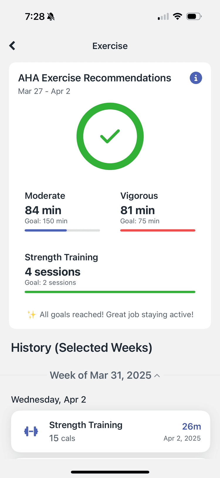 AHA Goal Tracking